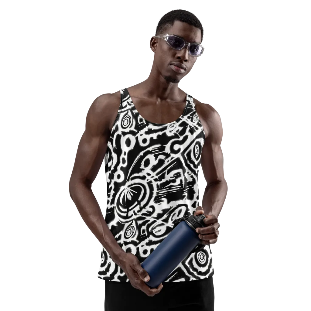 Abstract Undertow on Men's Tank Top — Front