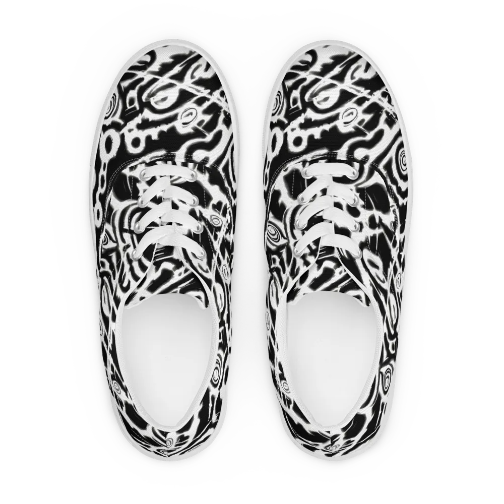 Abstract Undertow on Men's Lace-Up Canvas Shoes — Front