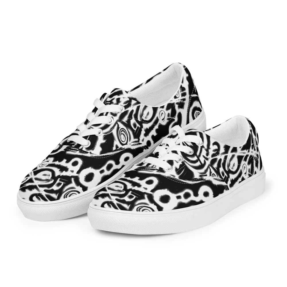 Abstract Undertow on Men's Lace-Up Canvas Shoes — Left Front
