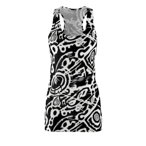 Abstract Undertow on a Racerback Dress