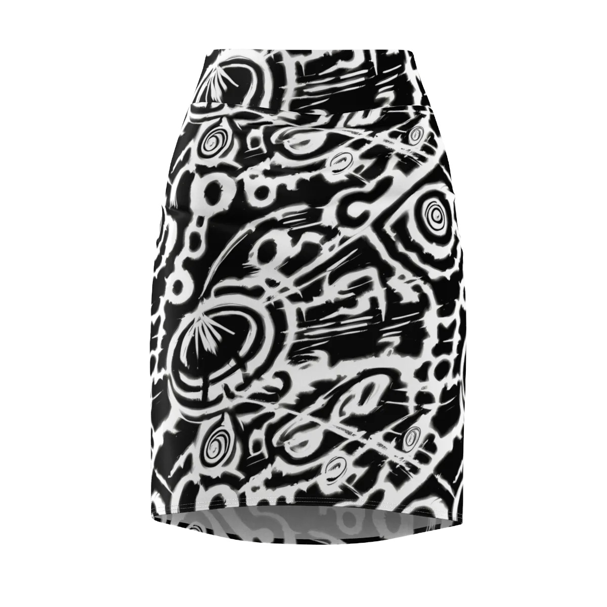 Abstract Undertow on Pencil Skirt — Front