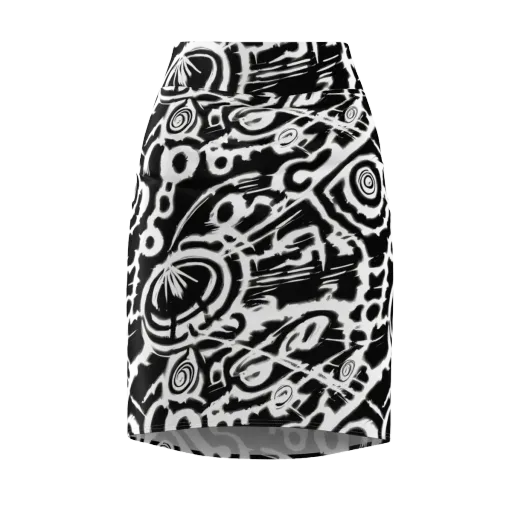 Abstract Undertow on a Pencil Skirt