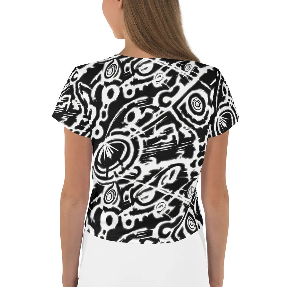 Abstract Undertow on Crop Tee — Back