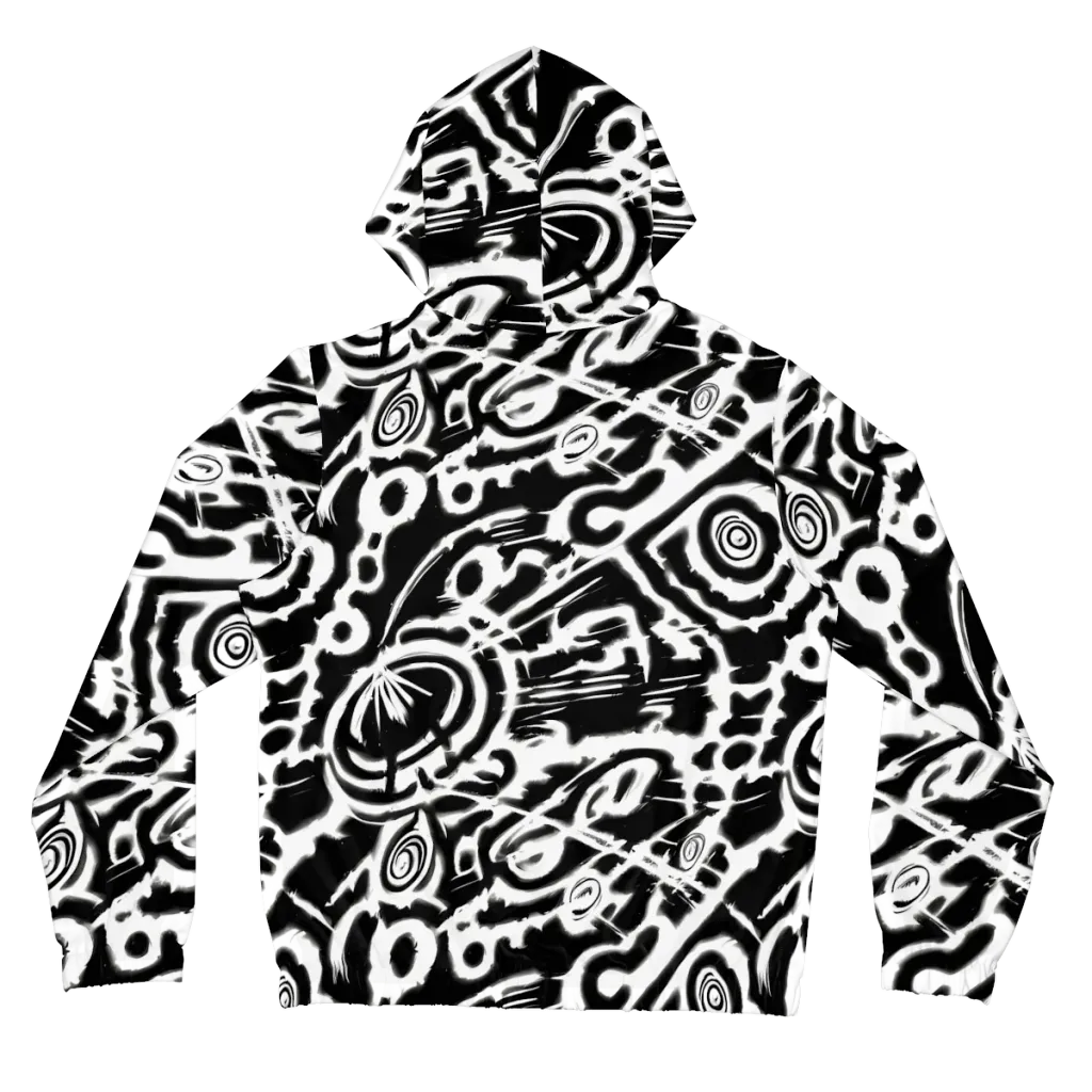 Abstract Undertow on Women's Full-Zip Hoodie — Back