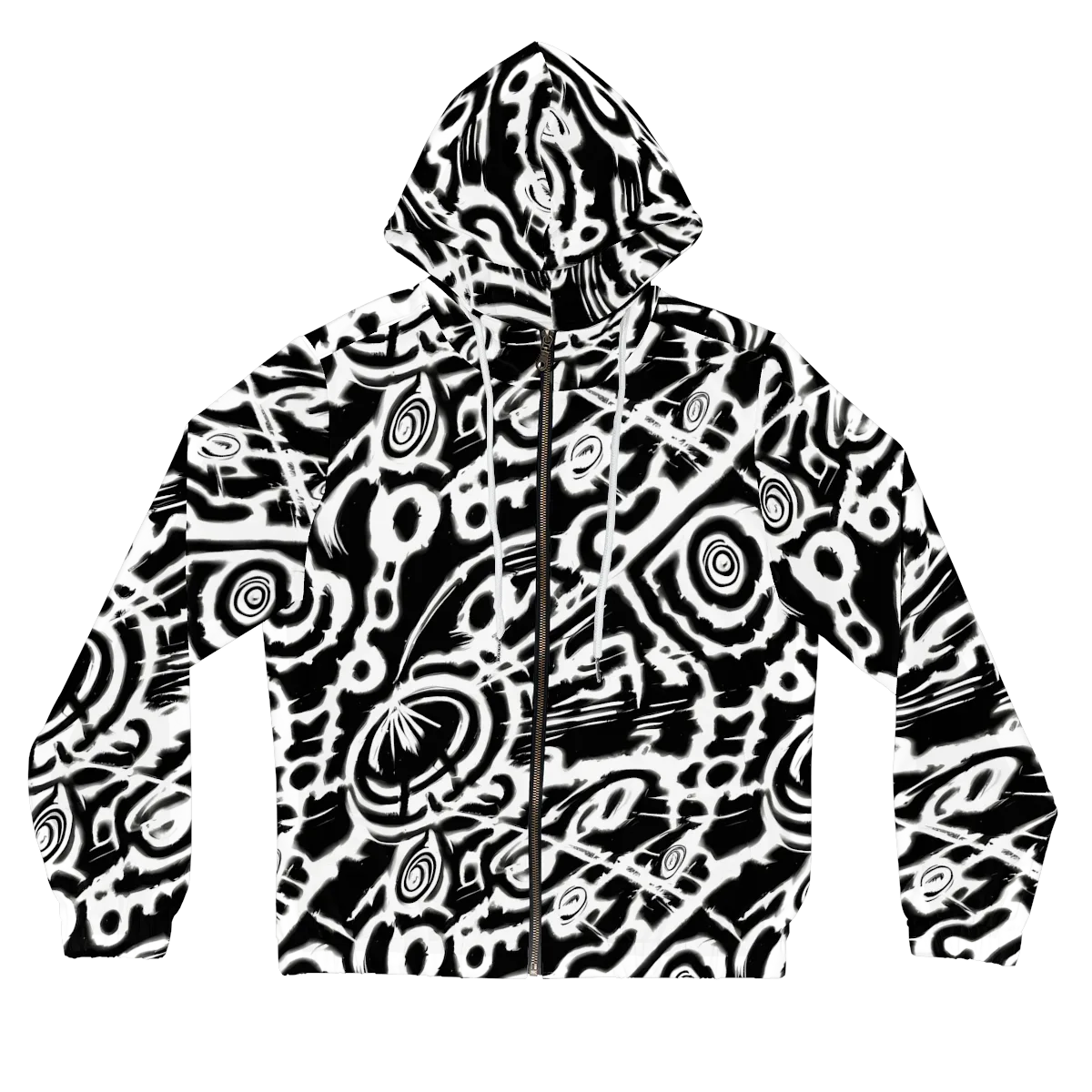 Abstract Undertow on Women's Full-Zip Hoodie — Front