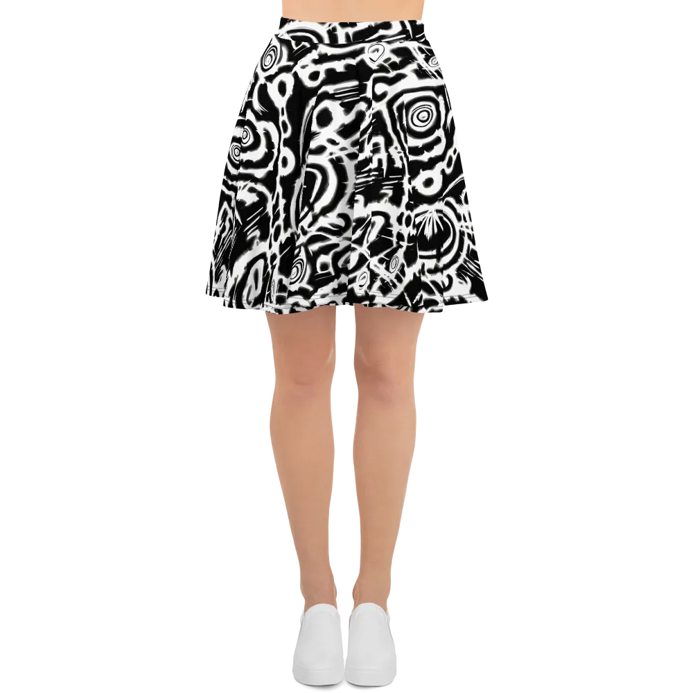 Abstract Undertow on Skater Skirt — Front