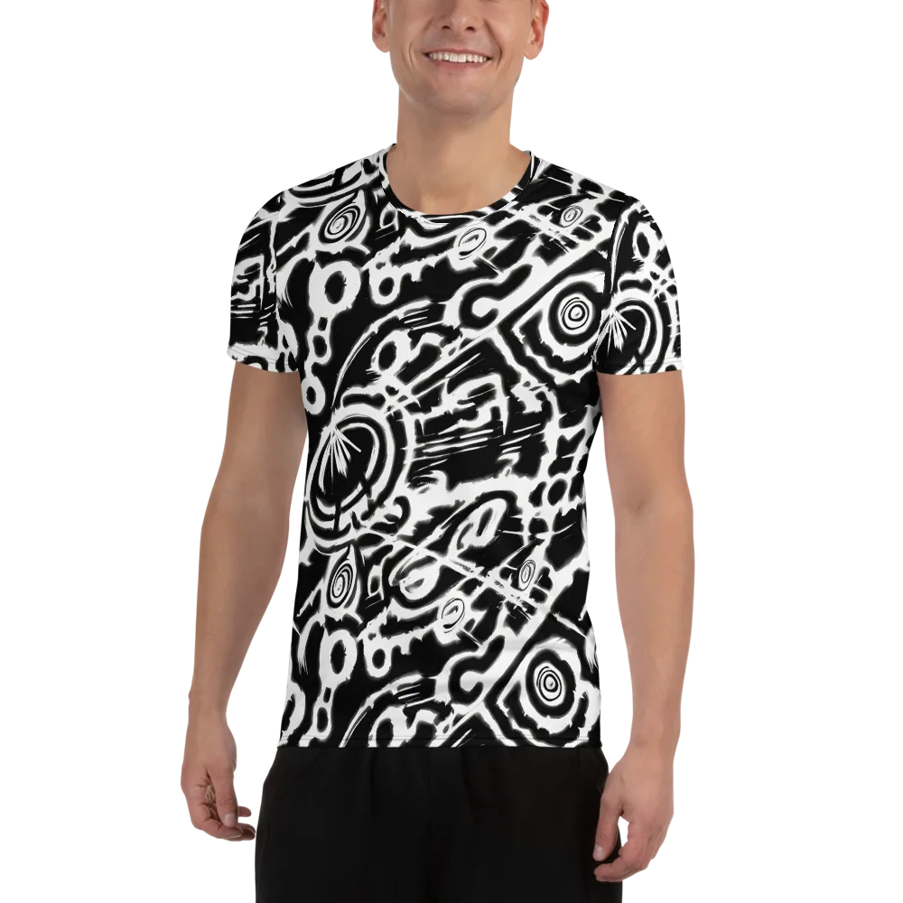 Abstract Undertow on Men's Athletic T-Shirt — Front