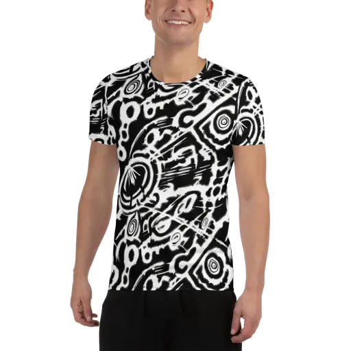 Abstract Undertow on a Men's Athletic T-Shirt