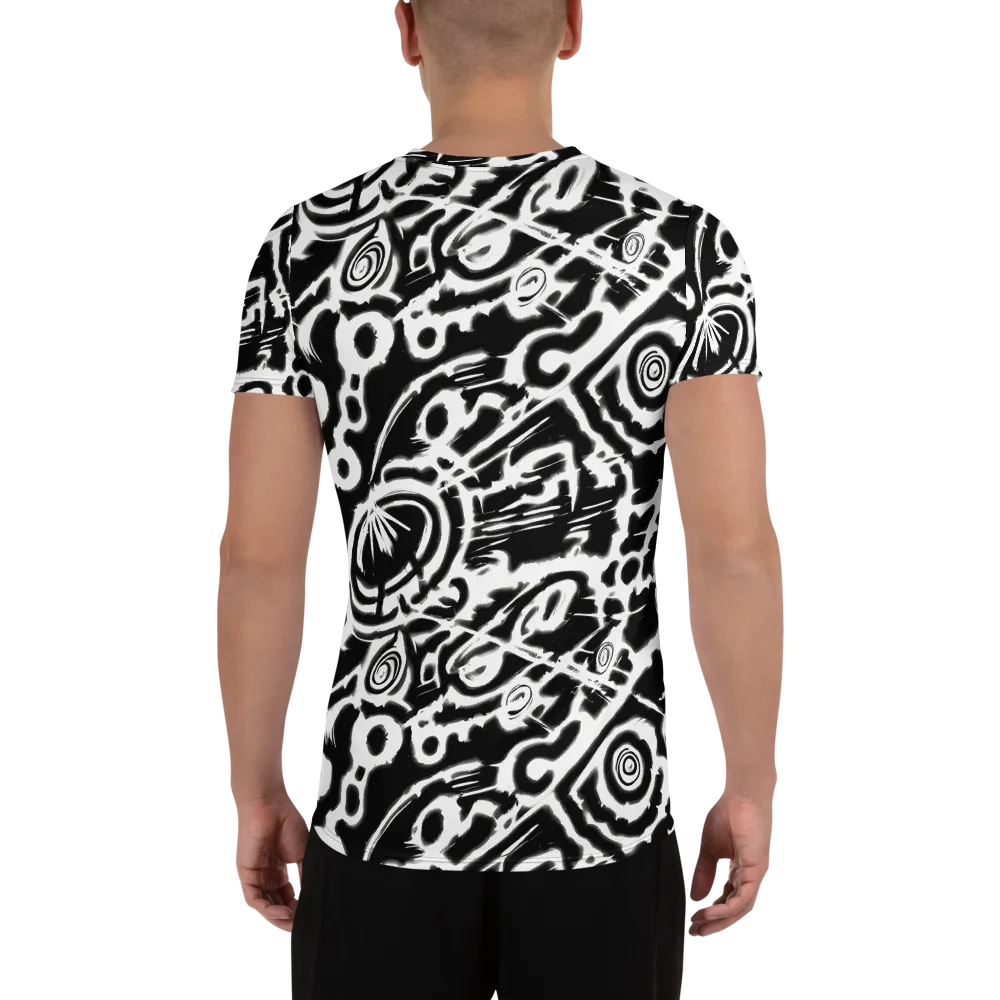 Abstract Undertow on Men's Athletic T-Shirt — Back