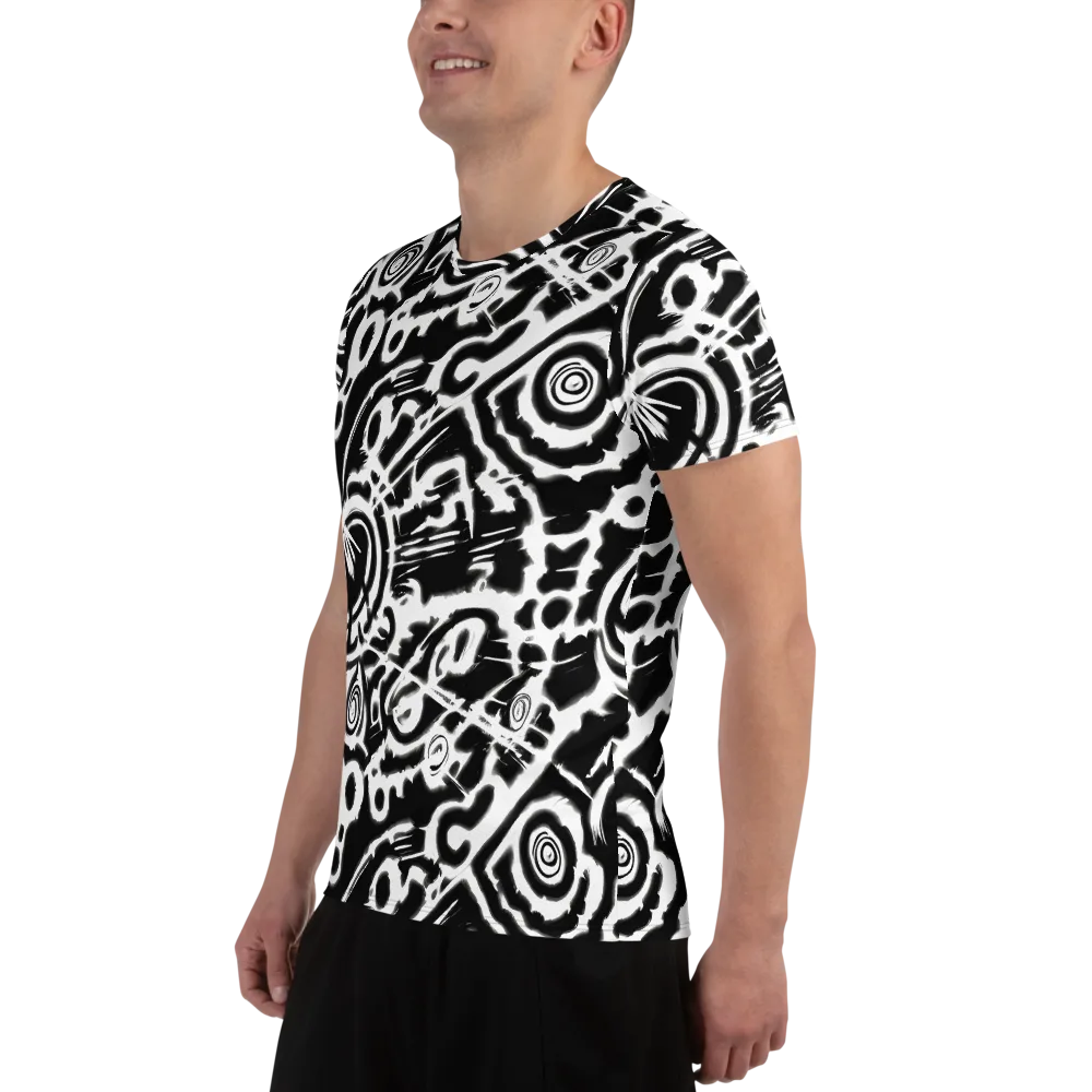 Abstract Undertow on Men's Athletic T-Shirt — Left