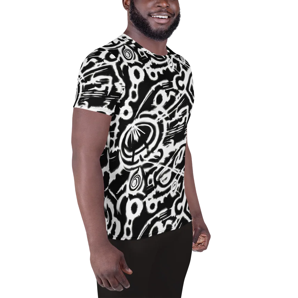 Abstract Undertow on Men's Athletic T-Shirt — Right