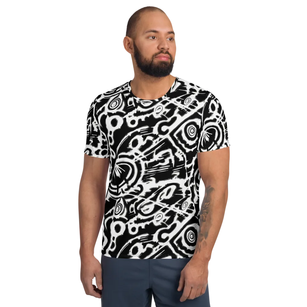 Abstract Undertow on Men's Athletic T-Shirt — Front