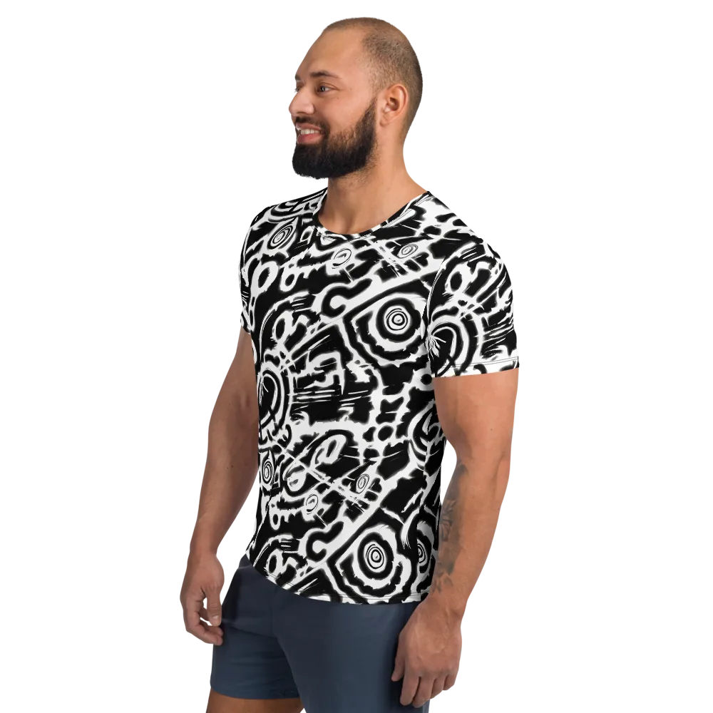 Abstract Undertow on Men's Athletic T-Shirt — Left