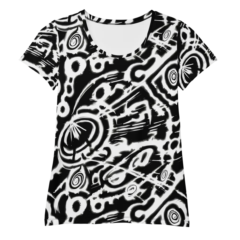 Abstract Undertow on Women's Athletic T-Shirt — Front
