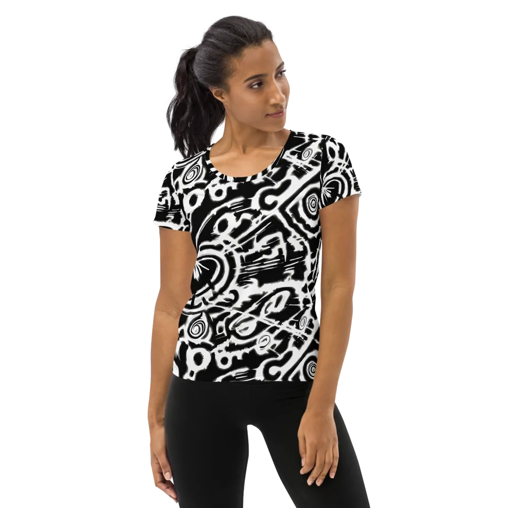 Abstract Undertow on Women's Athletic T-Shirt — Front