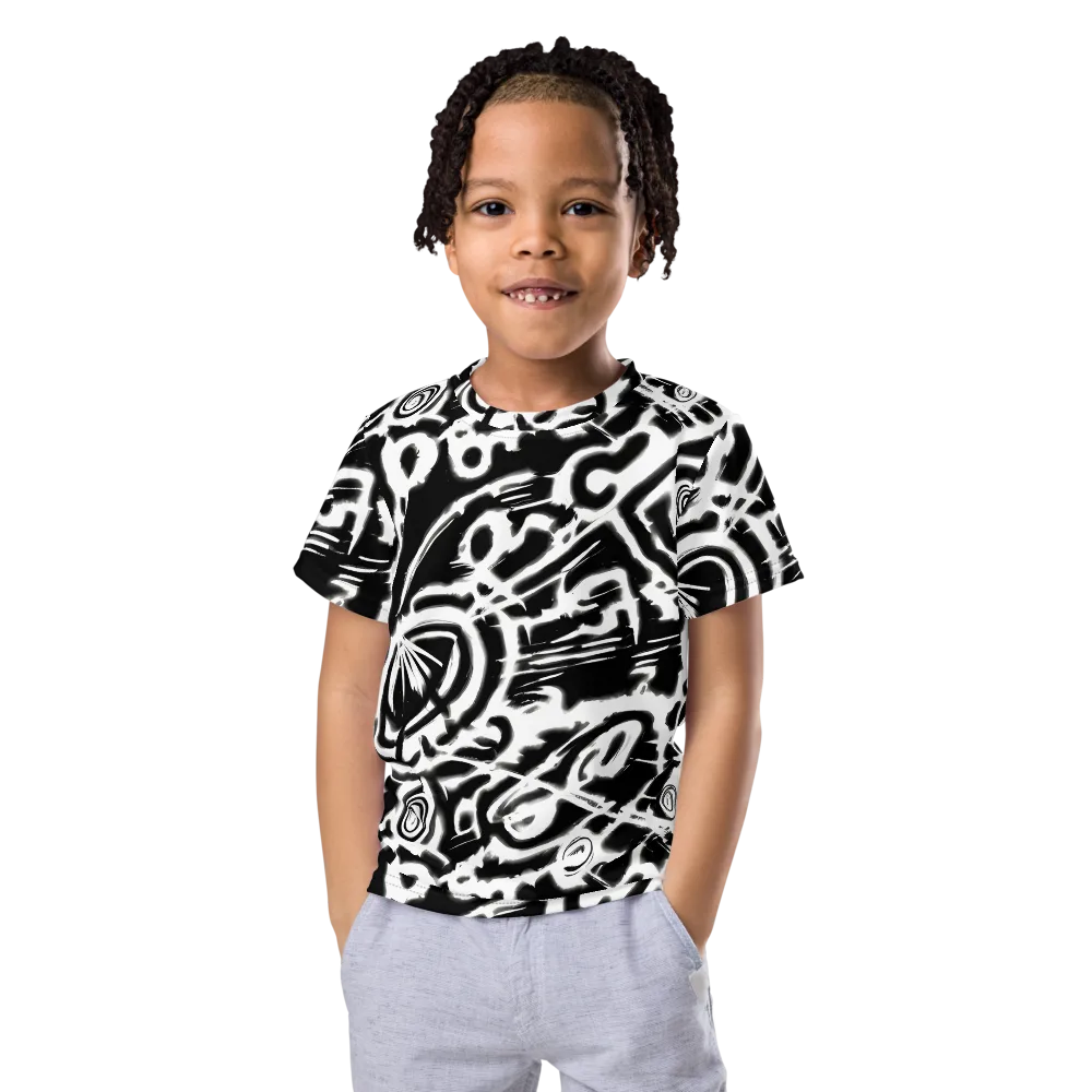 Abstract Undertow on Kids Crew Neck T-Shirt — Front