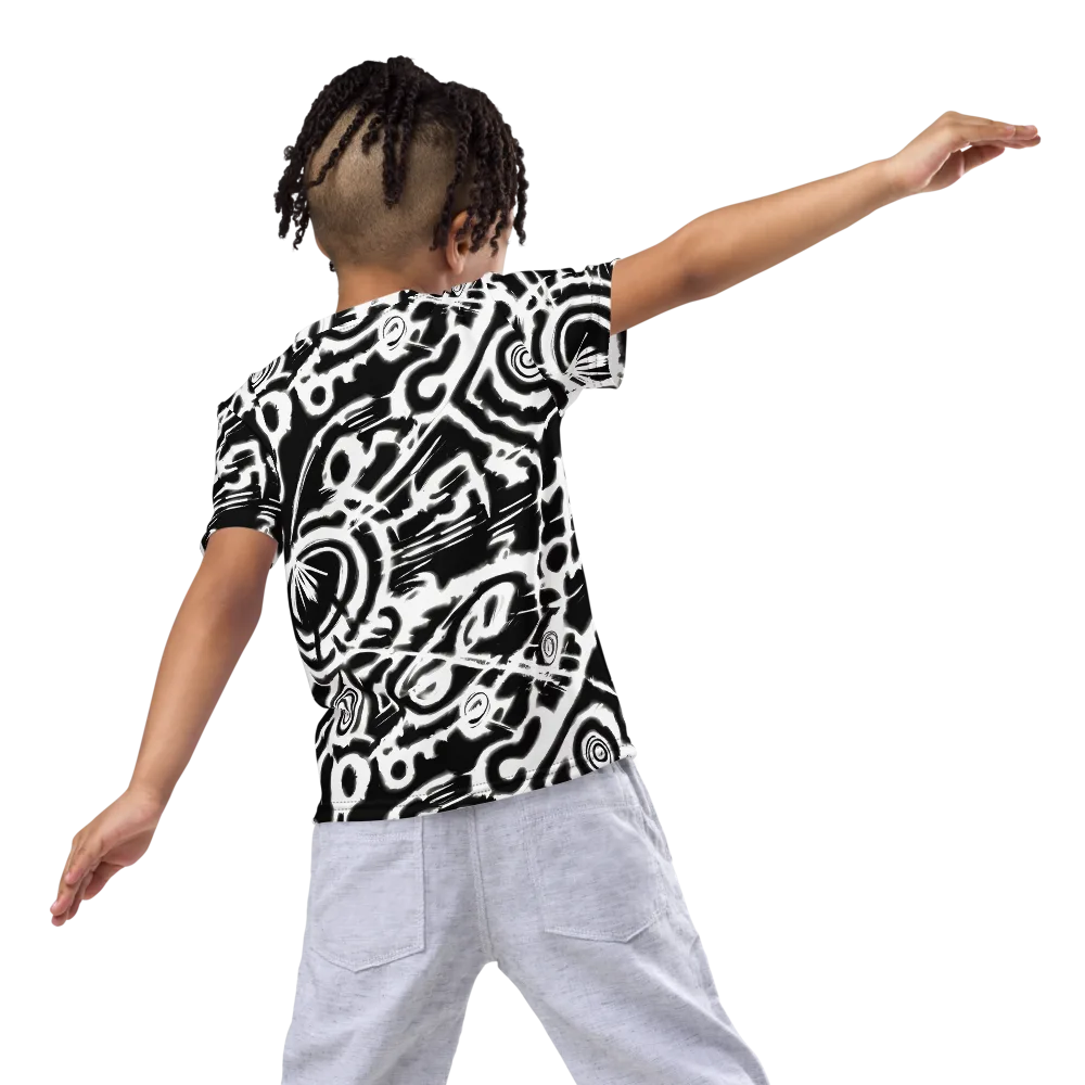 Abstract Undertow on Kids Crew Neck T-Shirt — Back