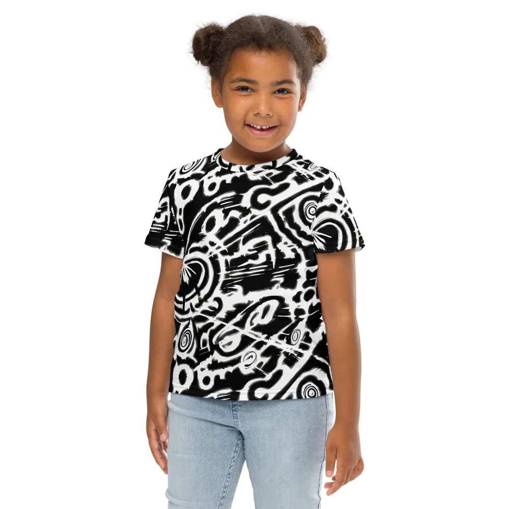 Abstract Undertow on Kids Crew Neck T-Shirt — Front