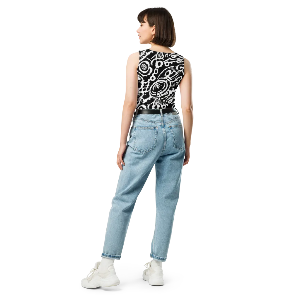 Abstract Undertow on Crop Top — Back