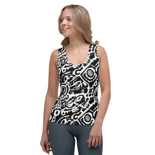 Abstract Undertow on a Women's Tank Top