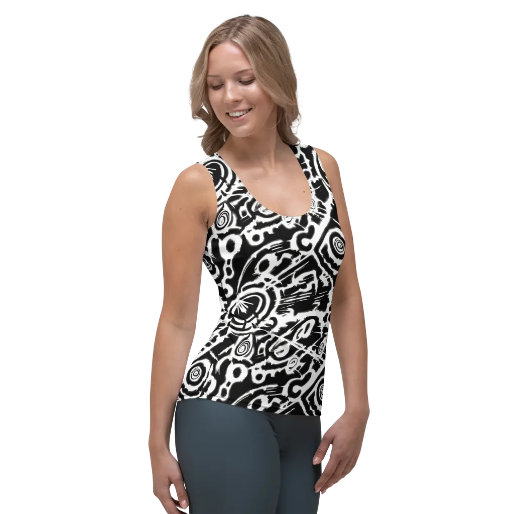Abstract Undertow on Women's Tank Top — Right Front