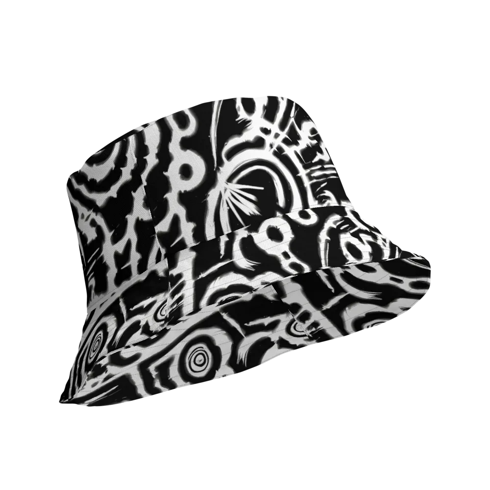 Abstract Undertow on Reversible Bucket Hat — Product details Outside