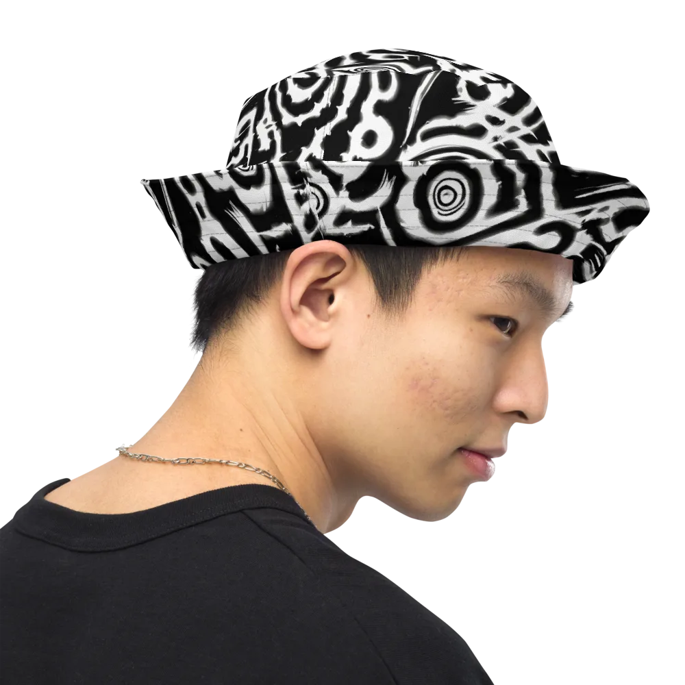 Abstract Undertow on Reversible Bucket Hat — Right Outside