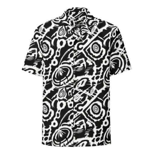 Abstract Undertow on a Button Shirt