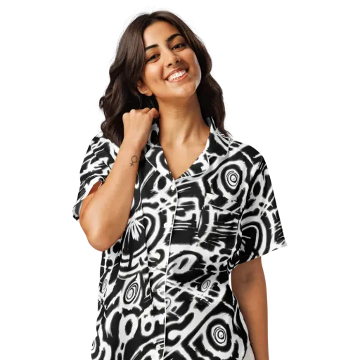 Abstract Undertow on a Women's Short Sleeve Pajama Top