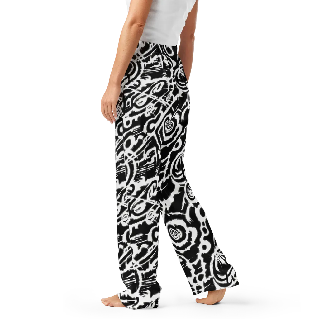 Abstract Undertow on Women's Pajama Pants — Left