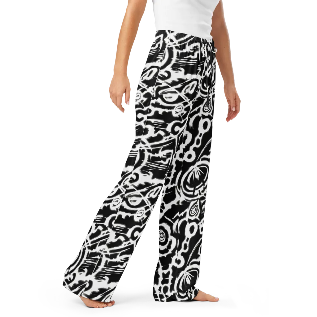 Abstract Undertow on Women's Pajama Pants — Right Front