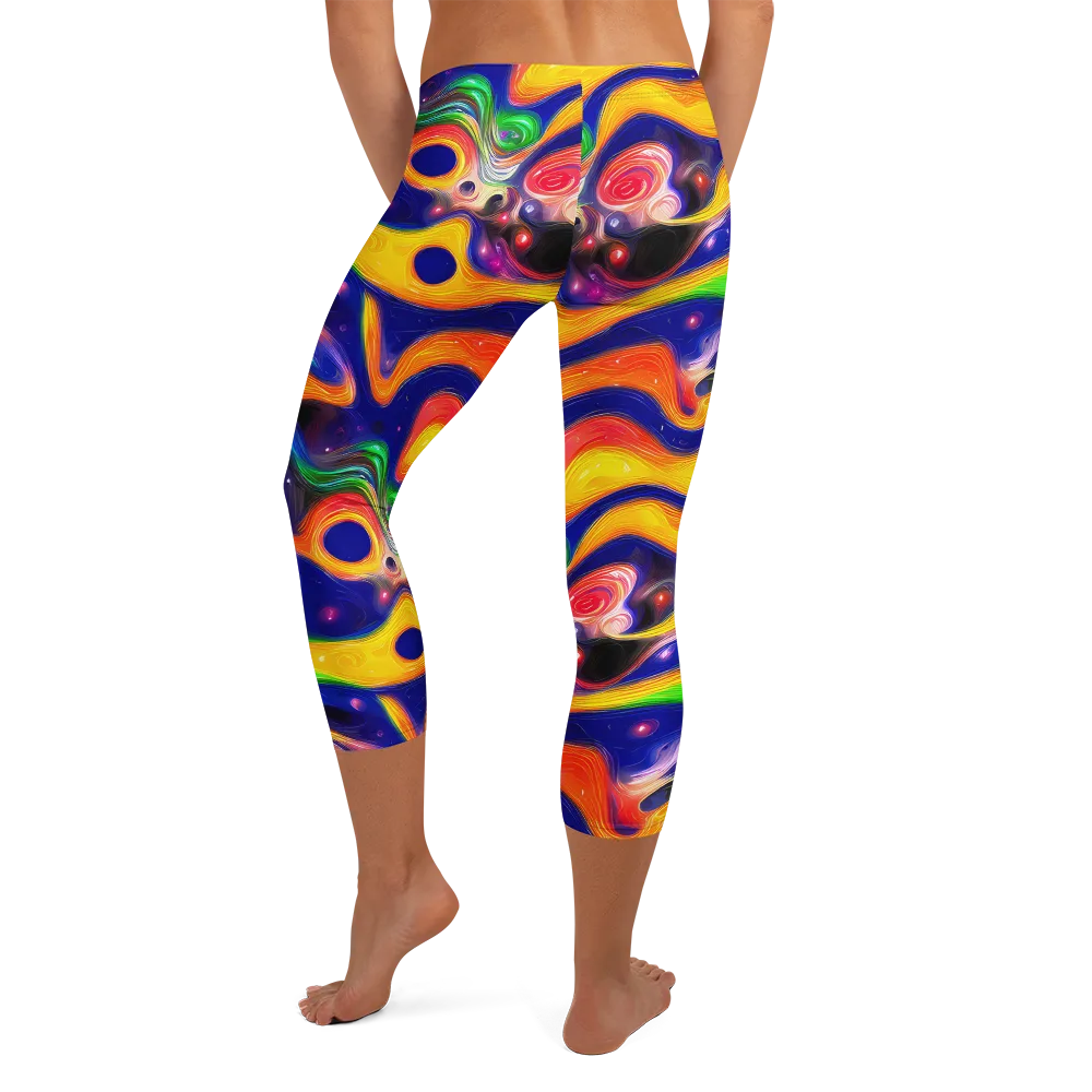 Prismatic Tidalwave on Capri Leggings — Back
