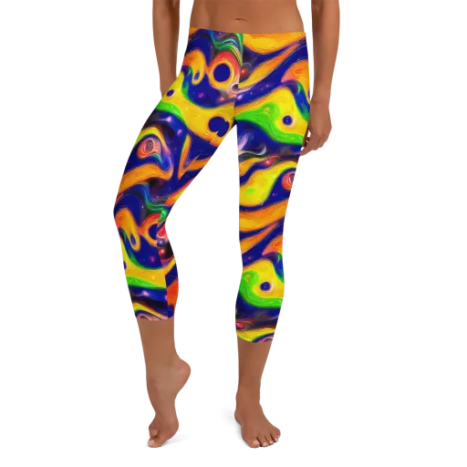 Prismatic Tidalwave on a Capri Leggings