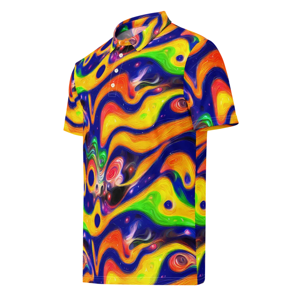 Prismatic Tidalwave on Men's Slim Fit Polo Shirt — Left Front