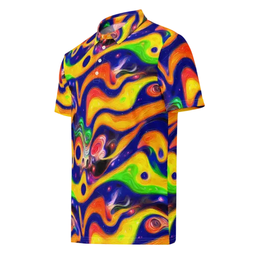 Prismatic Tidalwave on a Men's Slim Fit Polo Shirt