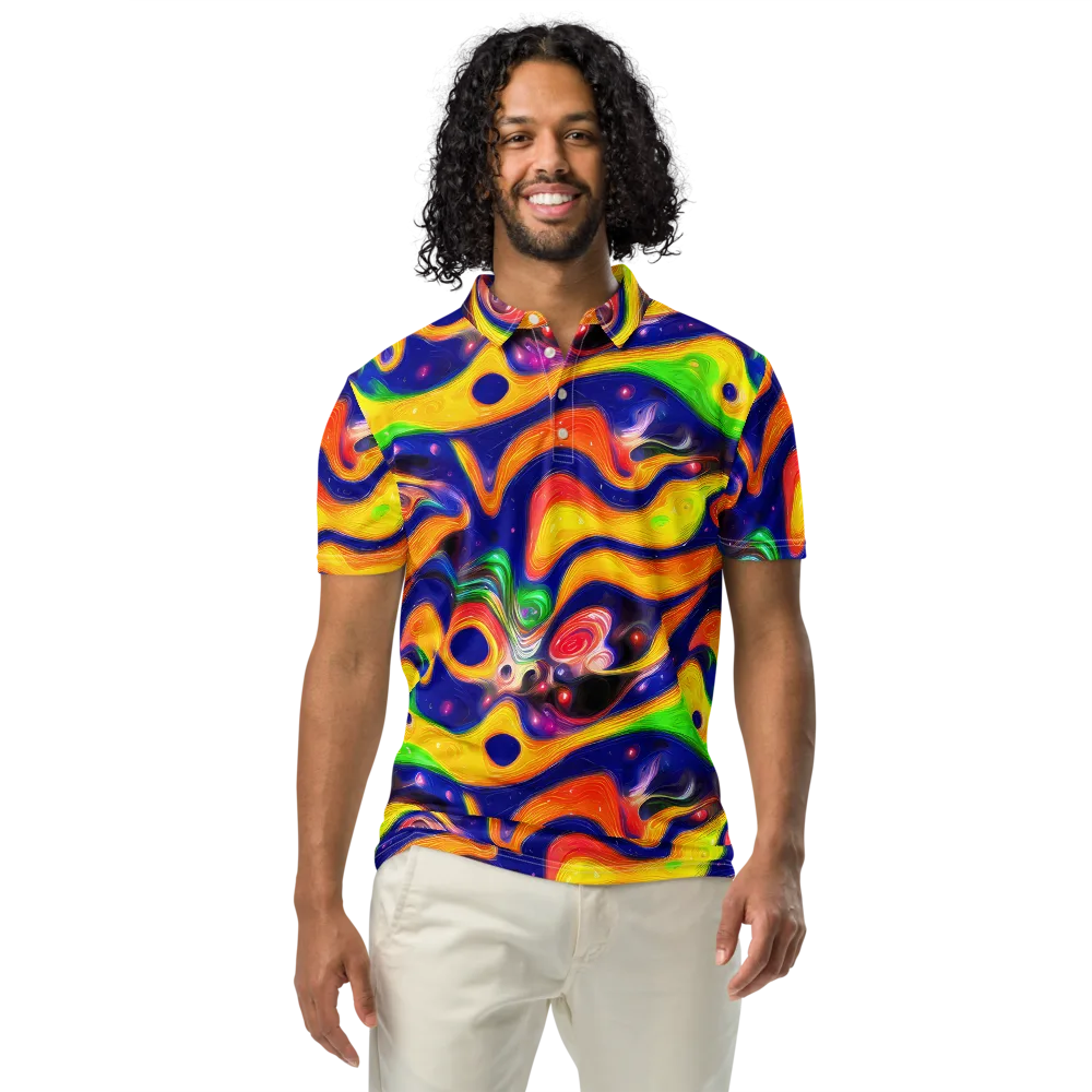Prismatic Tidalwave on Men's Slim Fit Polo Shirt — Front