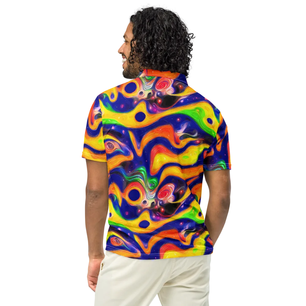 Prismatic Tidalwave on Men's Slim Fit Polo Shirt — Back