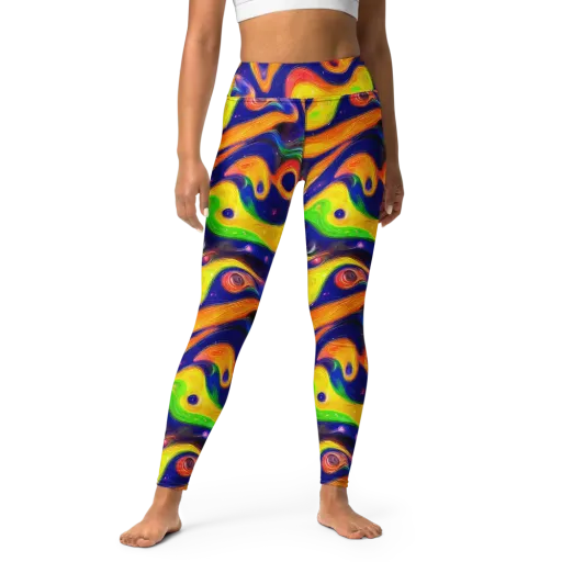 Prismatic Tidalwave on a Yoga Leggings