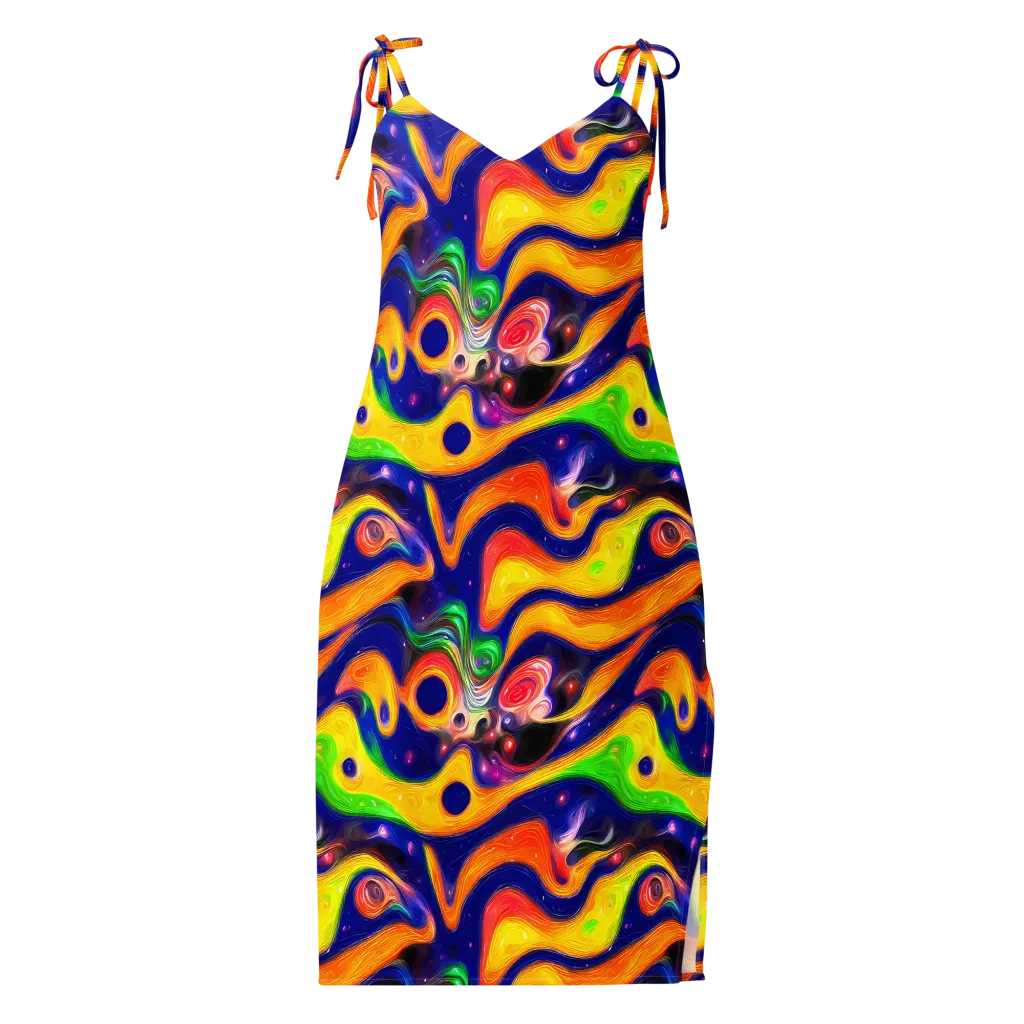 Prismatic Tidalwave on Slip Dress — Front