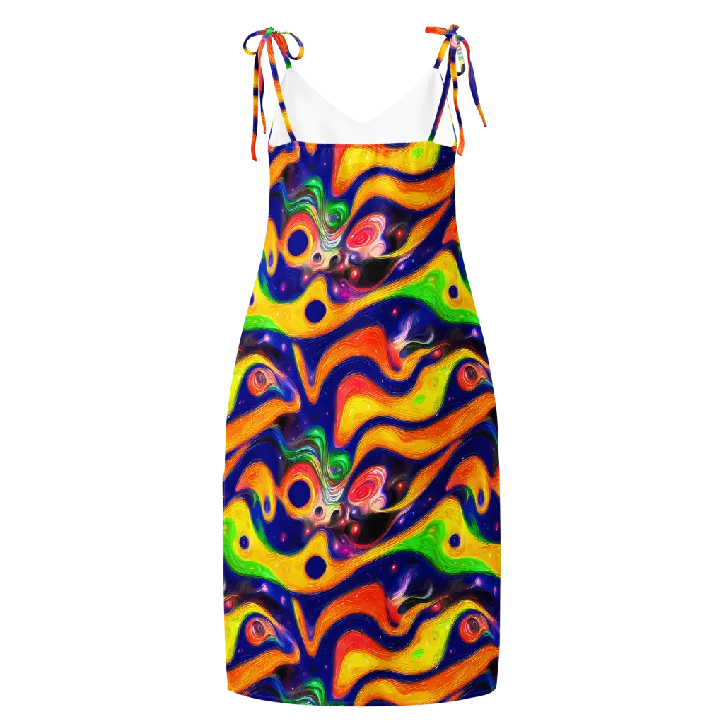 Prismatic Tidalwave on Slip Dress — Back