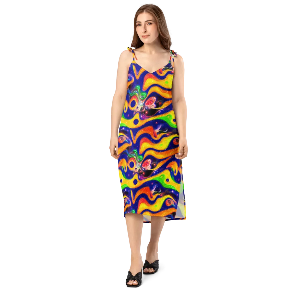 Prismatic Tidalwave on Slip Dress — Front