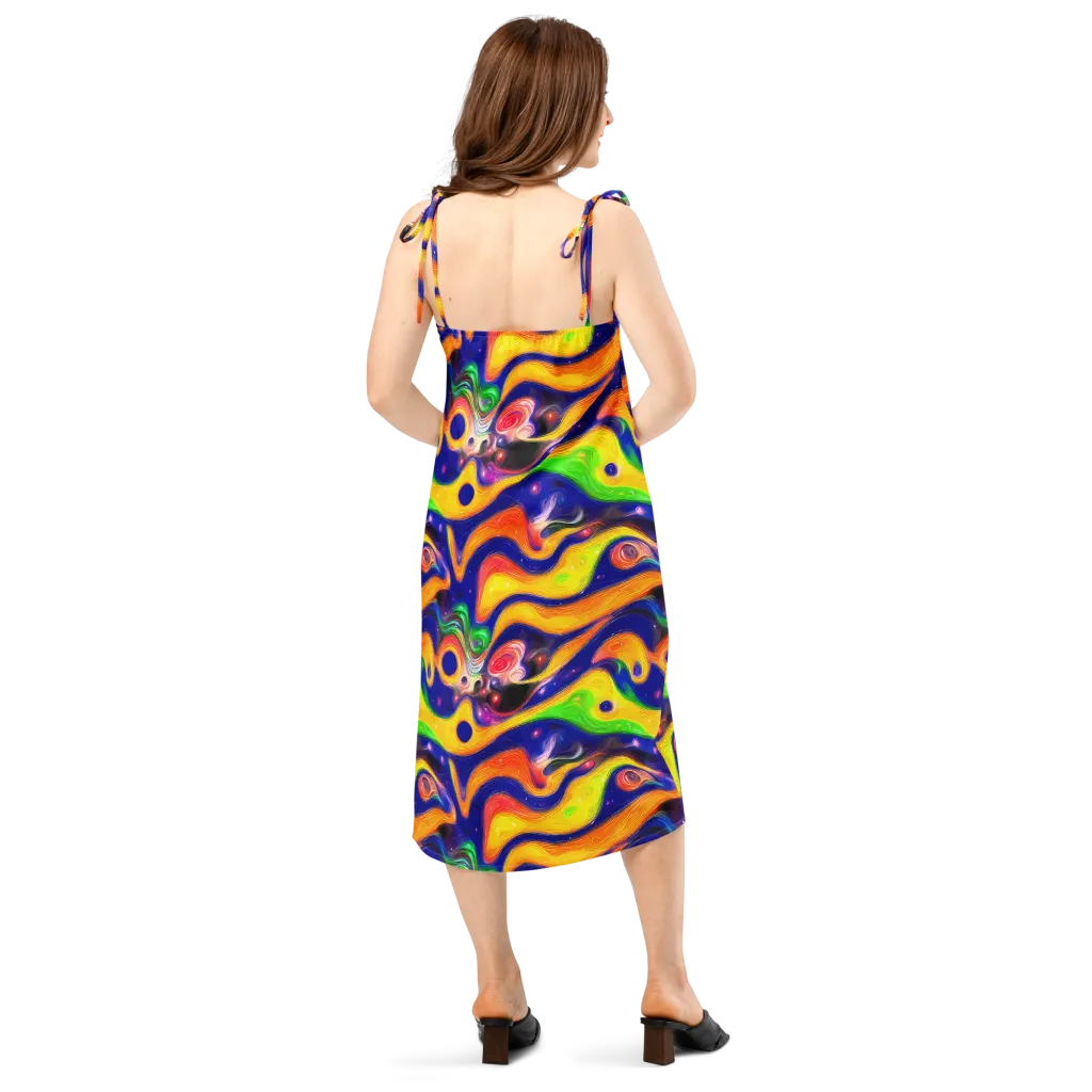 Prismatic Tidalwave on Slip Dress — Back