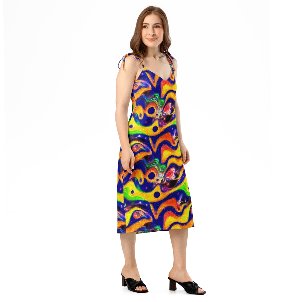 Prismatic Tidalwave on Slip Dress — Right Front