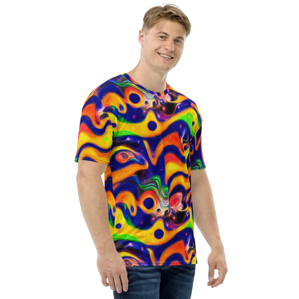 Prismatic Tidalwave on Men's Crew Neck T-Shirt — Right