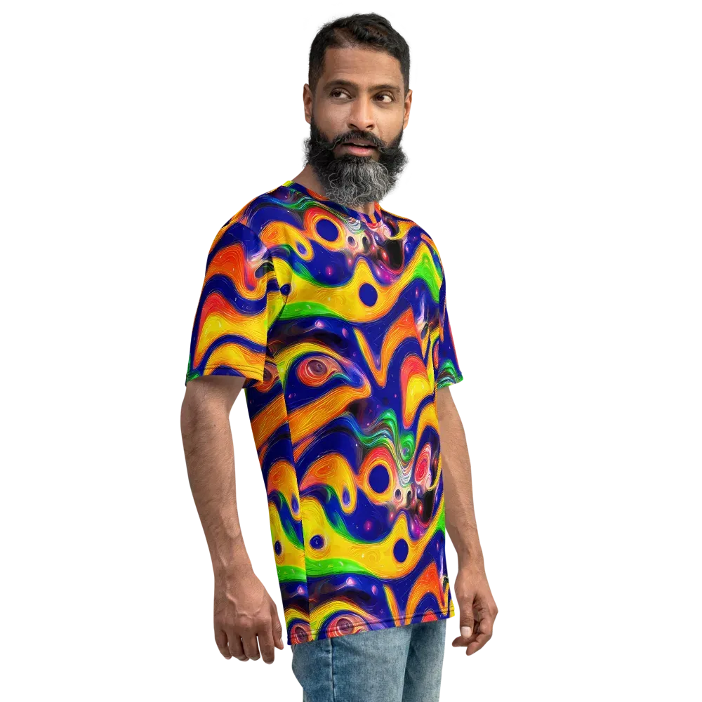 Prismatic Tidalwave on Men's Crew Neck T-Shirt — Right