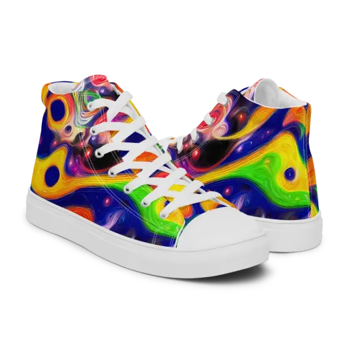 Prismatic Tidalwave on a Men's High Top Canvas Shoes