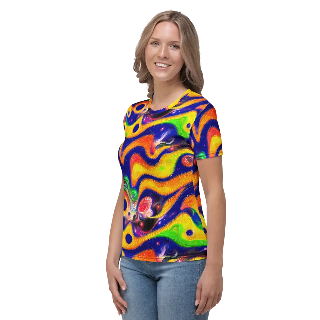 Prismatic Tidalwave on Women's Crew Neck T-Shirt — Left
