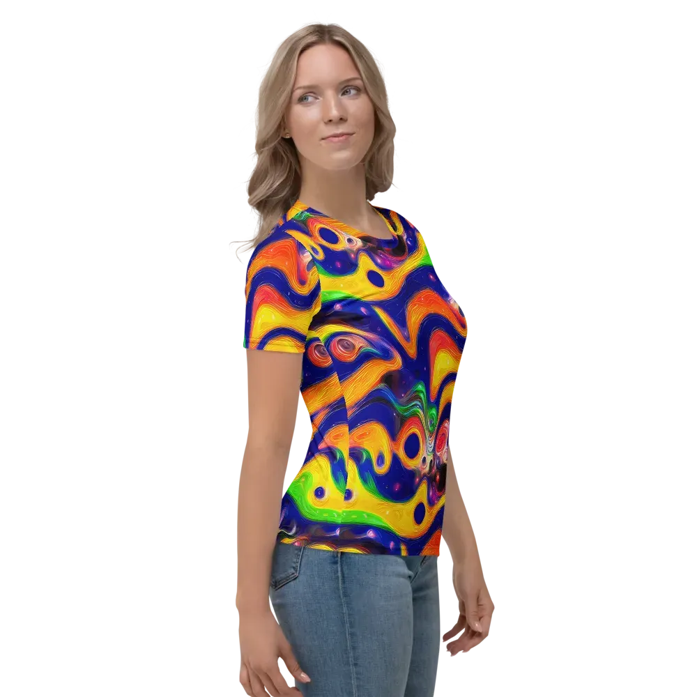 Prismatic Tidalwave on Women's Crew Neck T-Shirt — Right
