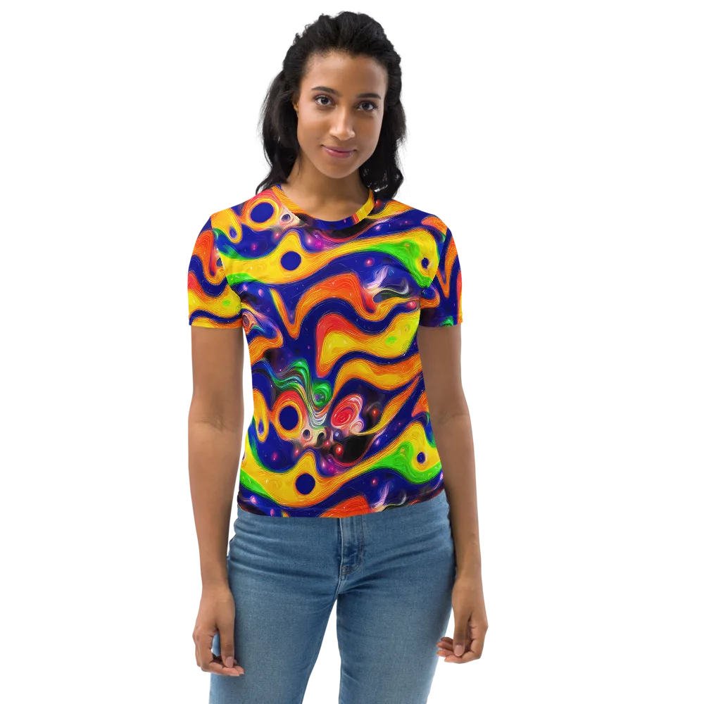 Prismatic Tidalwave on Women's Crew Neck T-Shirt — Front