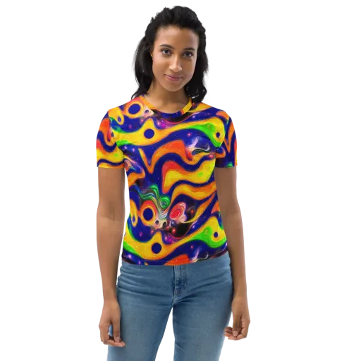 Prismatic Tidalwave on a Women's Crew Neck T-Shirt